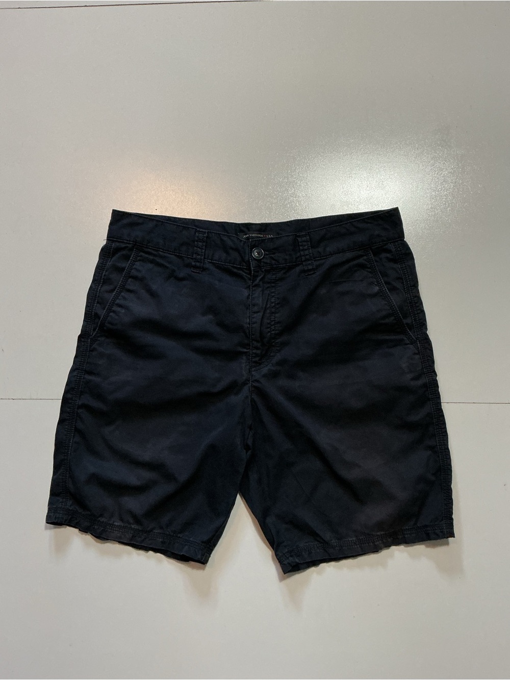 John Varvatos Star USA Midnight Navy Blue Flat Front 8" Inseam Shorts